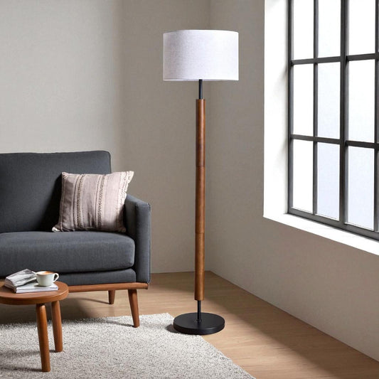 Zufo Brown Wooden Floor Lamp, 158cm