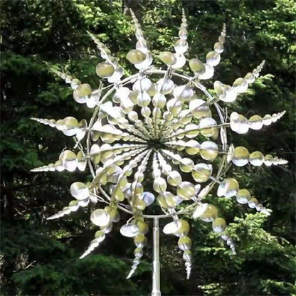 Metal Wind Spinner with 18 Rotating Blades and Rust-Resistant Iron, Multi-Color Finish