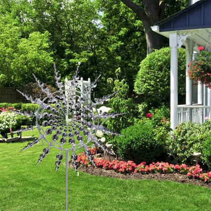 Metal Wind Spinner with 18 Rotating Blades and Rust-Resistant Iron, Multi-Color Finish