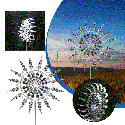 Metal Wind Spinner with 18 Rotating Blades and Rust-Resistant Iron, Multi-Color Finish