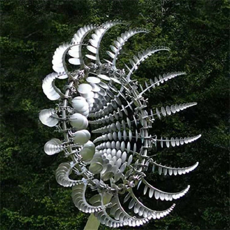 Metal Wind Spinner with 18 Rotating Blades and Rust-Resistant Iron, Multi-Color Finish