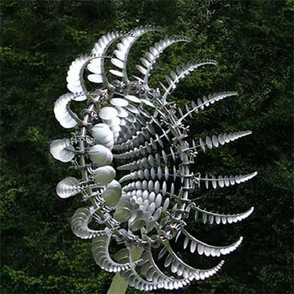 Metal Wind Spinner with 18 Rotating Blades and Rust-Resistant Iron, Multi-Color Finish