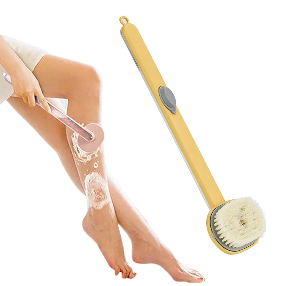 Back Scrubber with Gel Dispenser and Curved Handle, 14.2 Inch Reach