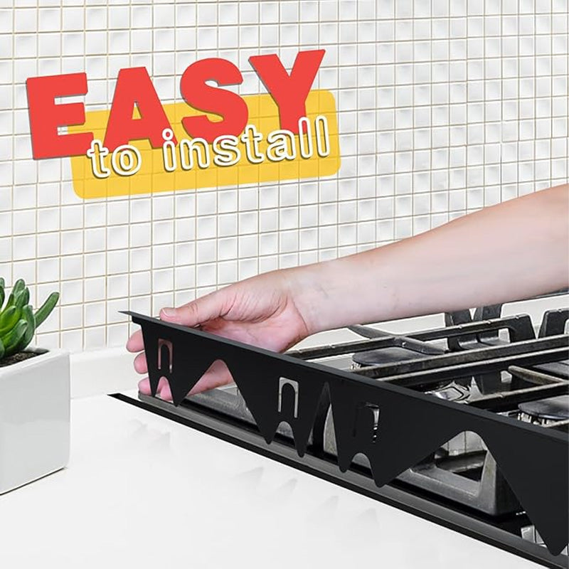Retractable Stainless Steel Stove Gap Cover with Spring Tension System, Adjustable 13.8-27.5in